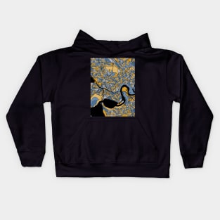 Perth Map Pattern in Blue & Gold Kids Hoodie